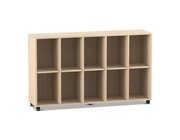 Flexeo� Regal, 5 Reihen, 10 F�cher H x B x T: 98 x 162,8 x 40,8 cm, Ahorn honig, Stellf��e