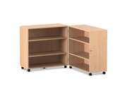 Flexeo Klapp-Wagen, fahrbar, 4 Fachb�den, Dekor Ahorn honig, HxBxT 121,1x94,7x81,6 cm