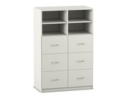 Flexeo� mittelhoher Schrank wei�, 6 gro�e Schubladen, 4 F�cher 143,9 x 94,4 x 60 cm