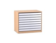 Flexeo� Papier- und Bilderschrank, Buche hell, 8 gro�e Ausz�ge, HxBxT: 99,1 x 115 x 78 cm