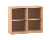Flexeo� Regal Buche hell, 4 F�cher, Sockel, 99,1 x 126,4 x 48 cm