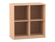 Flexeo� Regal Buche hell, 4 F�cher, Sockel, 99,1 x 94,4 x 48 cm