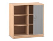 Flexeo� Rollladenschrank, Buche hell, 4 Fachb�den, Mittelwand, 99,1 x 94,4 x 48 cm