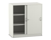 Flexeo� Schiebet�renschrank  wei�, mit 3 F�chern, 99,1 x 94,4 x 38 cm