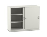 Flexeo�  Schiebet�renschrank, Dekor wei� mit 6 F�chern, HxBxT 99,1 x 126,4 x 48 cm