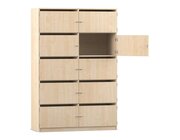 Flexeo� Schlie�fachschrank Ahorn honig, 10 F�cher mit Briefschlitzen, HxBxT: 190 x 126,4 x 50 cm