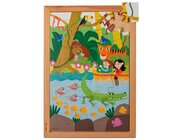 Drunter und dr�ber Puzzle - im Dschungel, 35 Teile mit Holzrahmen, ab 4 Jahre
