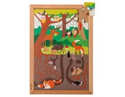 Drunter und dr�ber Puzzle - im Wald, 35 Teile mit Holzrahmen, ab 4 Jahre