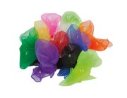 Jongliert�cher neongr�n, chiffon, 68 x 68 cm, 12er-Pack