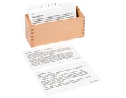 Kasten mit Aufgabenkarten f�r das Tellurium