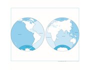 Kontrollkarte Ozeane: beschriftet, Englische Version, ab 5 Jahre