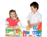 Translucent Magnetic Polydron, lichtdurchl�ssiges magnetisches Klassen-Set, 128 Teile