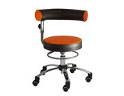 Sanus-Air Gesundheitsstuhl 36-43 cm, h�henverstellbare Lehne und Pilates-Sitzkissen, Kunstleder orange/schwarz mit B�rorollen