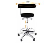 Sanus-Hochstuhl, Sitzh�he 63-89 cm, Lehne h�henverstellbar, Stoff schwarz, Gleiter