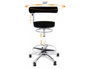 Sanus-Hochstuhl, Sitzh�he 63-89 cm, mit h�henverstellbarer Lehne, Kunstleder schwarz, Gleiter