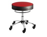 Sanus�-Hocker, 35-41 cm, Kunstleder rot/schwarz, mit Rollstopp