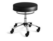 Sanus�-Hocker, 35-41 cm, Kunstleder schwarz, B�rorollen