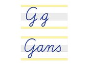 Whiteboard-Demo-Schreibzeile, Mittelzeile grau hinterlegt