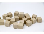 Holzw�rfel aus ReWOOD� 2x2x2cm, 150 St�ck im Baumwollbeutel