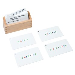 Kasten mit Aufgabenkarten f�r den liegenden Rechenrahmen