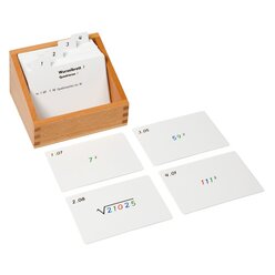 Kasten mit Aufgabenkarten f�r das Wurzelbrett 1 (Quadrieren)