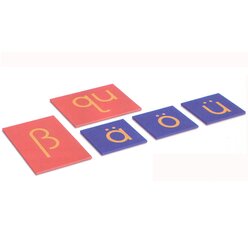 Sandpapierbuchstaben Druckschrift, Erg�nzungssatz Kleinbuchstaben f�r die deutsche Sprache, ab 4 Jahre