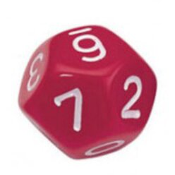 Ziffernw�rfeln aus Kunststoff von 0-10, rot