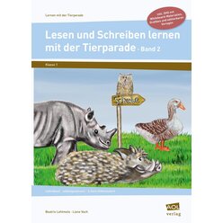 Lesen und Schreiben lernen mit der Tierparade 2, Buch inkl. DVD, 1. Klasse
