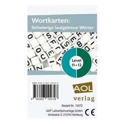 Wortkarten: Schwierige lautgetreue W�rter - Level 11+12, 1. bis 4. Klasse