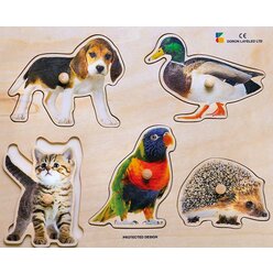 Holz-Puzzle Tier-Kollektiv mit gro�en Griffen, ab 2 Jahre