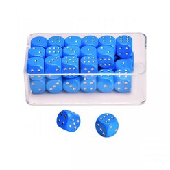 35 Augenw�rfeln aus Holz 14 mm, blau