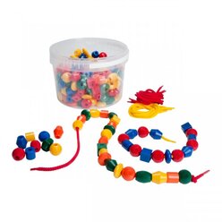 F�delperlen Opak (250 St�ck) in Eimer inkl. F�delschn�re, ab 3 Jahre