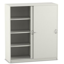 Flexeo�  Schiebet�renschrank, Mittelwand, Dekor wei� mit 8 F�chern, HxBxT 143,9 x 126,4 x 48 cm