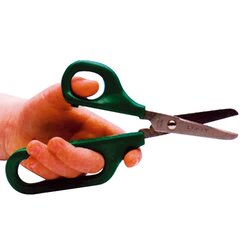 Schere mit gro�er und kleiner Fingerhalterung gr�n