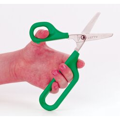 Selbst�ffnende Schere mit gro�er und kleiner Fingerhalterung f�r Linksh�nder