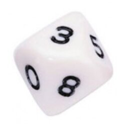 10 x Ziffernw�rfel aus Kunststoff von 0-9, wei�