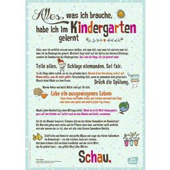 Alles, was ich brauche, habe ich im Kindergarten gelernt, Plakat DIN A1