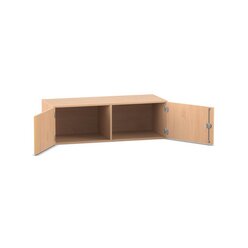 Flexeo Aufsatzschrank, Buche hell, 2 T�ren, Anschlag links,  H: 41,4 cm B: 126,4 cm T: 60 cm, Bogengriff mit Schloss