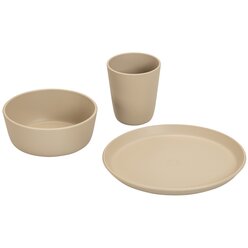 treeNside Kindergeschirr-Set � Teller, Becher & Sch�ssel, graubeige