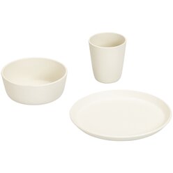 treeNside Kindergeschirr-Set � Teller, Becher & Sch�ssel, perlwei�