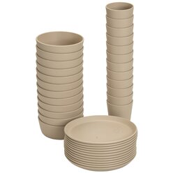treeNside Geschirr-Set, 36-teilig graubeige
