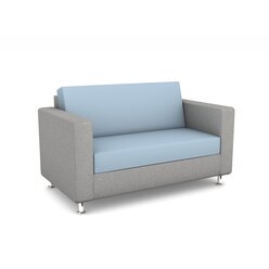 Betzold LoungeFlex Sofa, 2-Sitzer, Farbe Sitzfl�che: KL EDENFree ED-493 Azur, Seitenteile: Newlife Eco Hellgrau