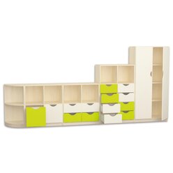 Maddox Kombination SG1, Regal- und Schrankkombination, gr�n-vanille, fertig montiert