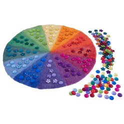 Regenbogen-Filzmatte mit Funkelsteinen, 241 Teile