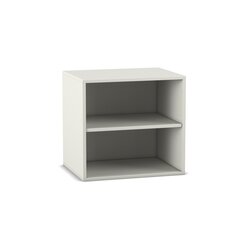 Flexeo Aufsatzregal, Dekor wei�, 2 F�cher, 1 Fachboden HxBxT 60,6x64,1x38 cm