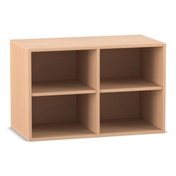 Flexeo� Aufsatzregal, 4 F�cher, Mittelwand, Buche hell, HxBxT 60,6x94,4x38 cm