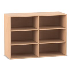 Flexeo Aufsatzregal, Buche hell, 6 F�cher, HxBxT: 90,9 x 126,4 x 48 cm