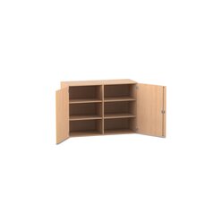 Flexeo Aufsatzschrank, Buche hell, 4 Fachb�den, mit Mittelwand, HXBXT: 90,9x126,4x50 cm