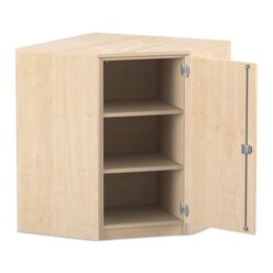 Flexeo� Eckschrank, Ahorn honig, 3 F�cher, 1 T�r, Tiefe 40 cm, Bogengriff mit Schloss