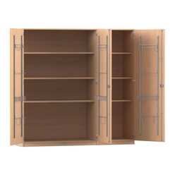 Flexeo Musikschrank, Buche hell, HxBxT�190 x�190,5 x 60 cm, Bogengriff mit Schloss